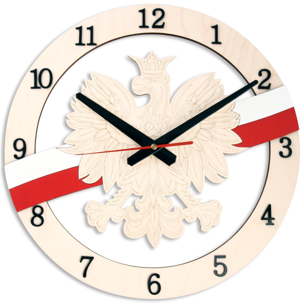 zegar-patriotyczny-bialo-czerwony-drewniany