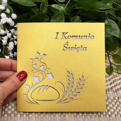 oryginalne-zlote-glamour-zaproszenia-na-I-komunie-swieta-dla-dziewczynki-chlopca-IHS-wycinane-listki-klosy-komunia-zaproszenie-komunijne-z-personalizacja-koperta-MAYA