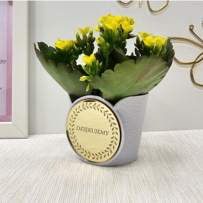 personalizowana-doniczka-oslonka-biala-zlota-lustrzana-okragla-aplikacja-z-grawerem-dziekujemy-upominki-pamiatki-podziekowanie-doniczki-z-dedykacją-MAYA